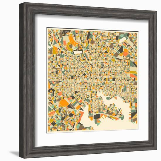 Baltimore Map-Jazzberry Blue-Framed Art Print