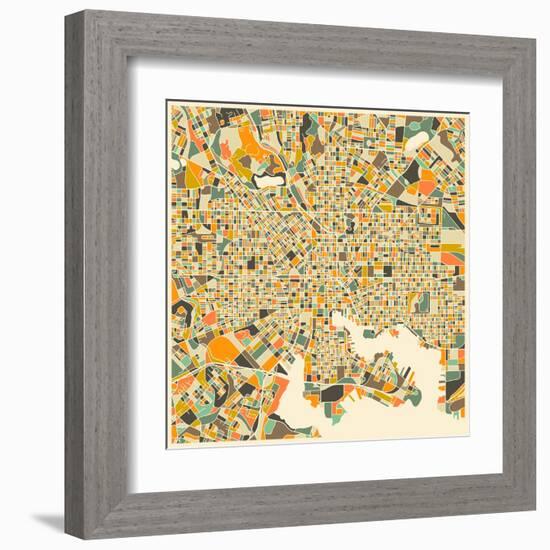 Baltimore Map-Jazzberry Blue-Framed Art Print