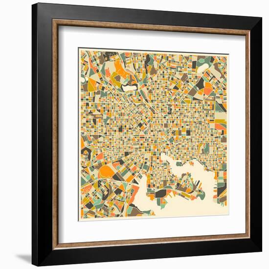 Baltimore Map-Jazzberry Blue-Framed Art Print