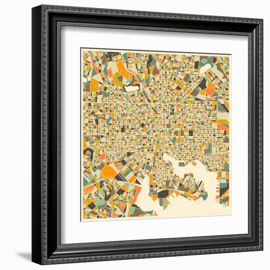 Baltimore Map-Jazzberry Blue-Framed Art Print