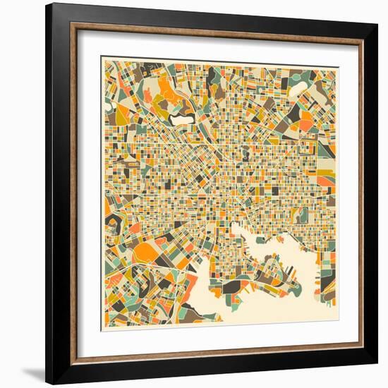 Baltimore Map-Jazzberry Blue-Framed Art Print