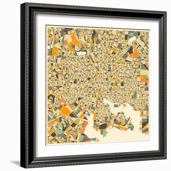 Baltimore Map-Jazzberry Blue-Framed Art Print