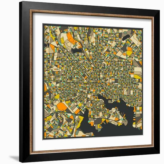 Baltimore Map-Jazzberry Blue-Framed Premium Giclee Print