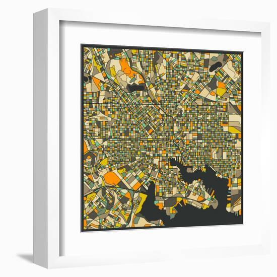 Baltimore Map-Jazzberry Blue-Framed Art Print