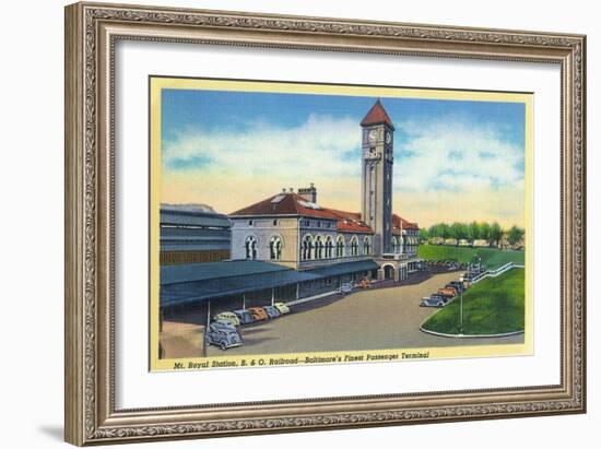 Baltimore, Maryland - Mt. Royal Station, Baltimore and Ohio Railroad View-Lantern Press-Framed Art Print