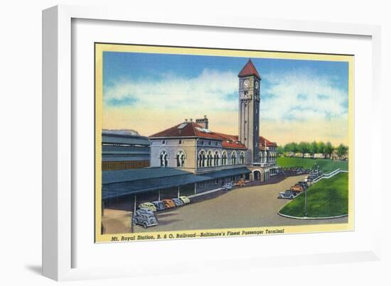 Baltimore, Maryland - Mt. Royal Station, Baltimore and Ohio Railroad View-Lantern Press-Framed Art Print