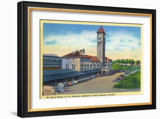 Baltimore, Maryland - Mt. Royal Station, Baltimore and Ohio Railroad View-Lantern Press-Framed Art Print