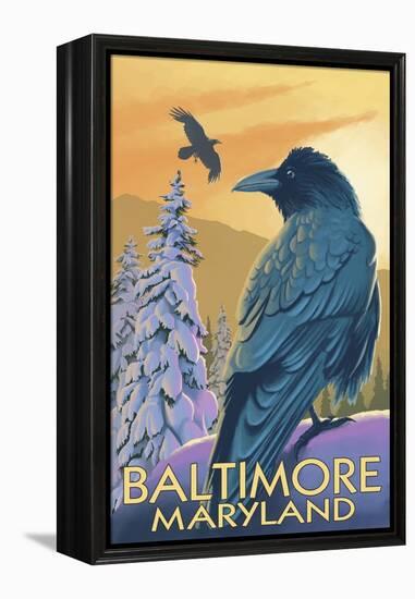 Baltimore, Maryland - Raven-Lantern Press-Framed Stretched Canvas