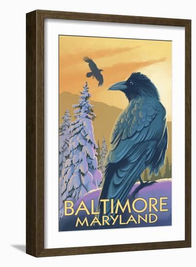 Baltimore, Maryland - Raven-Lantern Press-Framed Art Print