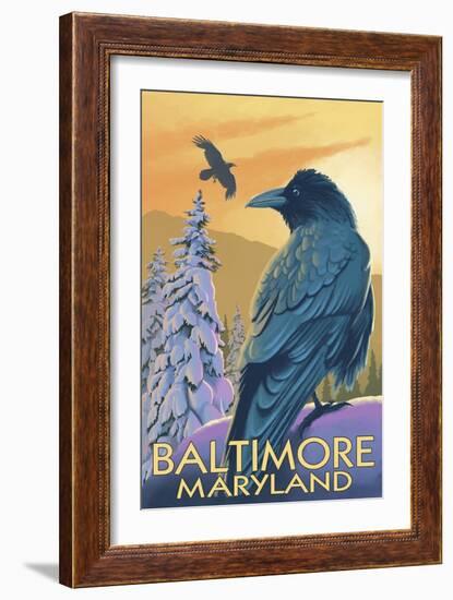 Baltimore, Maryland - Raven-Lantern Press-Framed Art Print