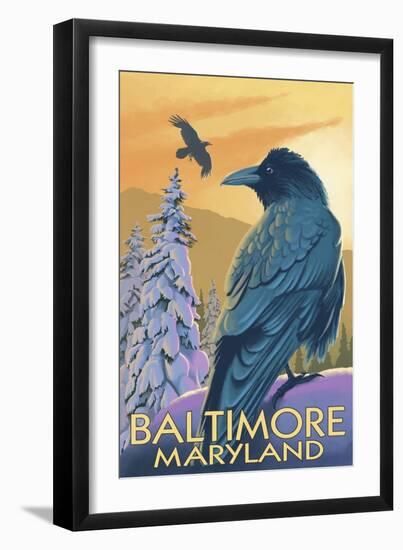 Baltimore, Maryland - Raven-Lantern Press-Framed Art Print