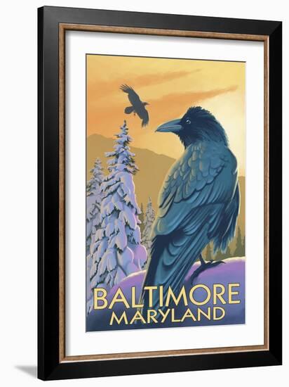 Baltimore, Maryland - Raven-Lantern Press-Framed Art Print