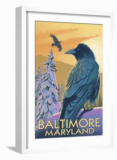 Baltimore, Maryland - Raven-Lantern Press-Framed Art Print