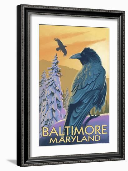 Baltimore, Maryland - Raven-Lantern Press-Framed Art Print