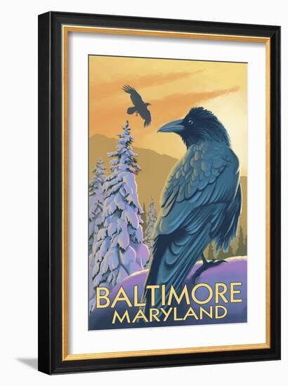 Baltimore, Maryland - Raven-Lantern Press-Framed Art Print