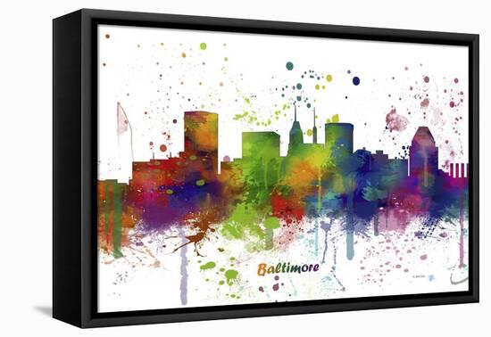 Baltimore Maryland Skyline MCLR 1-Marlene Watson-Framed Premier Image Canvas