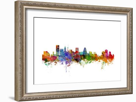 Baltimore Maryland Skyline-Michael Tompsett-Framed Art Print