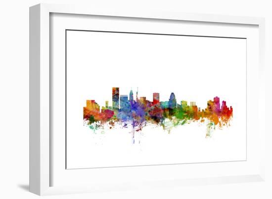 Baltimore Maryland Skyline-Michael Tompsett-Framed Art Print