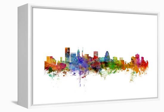 Baltimore Maryland Skyline-Michael Tompsett-Framed Stretched Canvas
