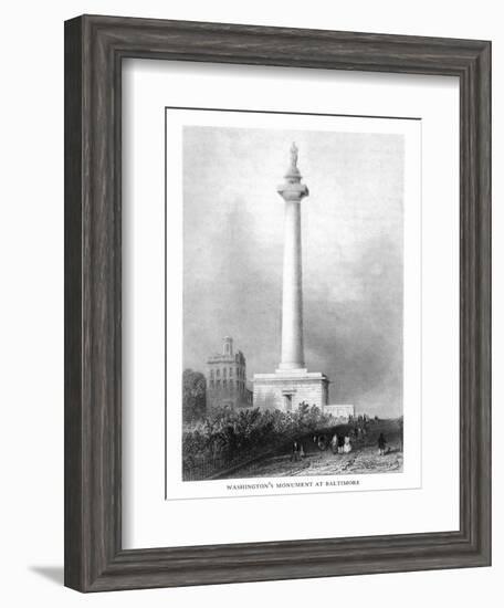 Baltimore, Maryland, View of Washington's Monument-Lantern Press-Framed Art Print