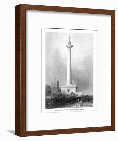 Baltimore, Maryland, View of Washington's Monument-Lantern Press-Framed Art Print