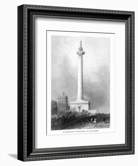 Baltimore, Maryland, View of Washington's Monument-Lantern Press-Framed Art Print