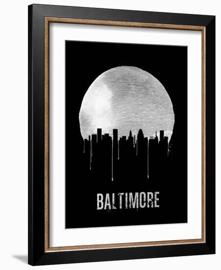 Baltimore Skyline Black-null-Framed Art Print