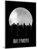 Baltimore Skyline Black-null-Mounted Art Print