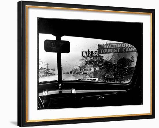 Baltimore Washington stretch of U.S. Highway is a clutter of signs through rain covered windshields-Margaret Bourke-White-Framed Photographic Print