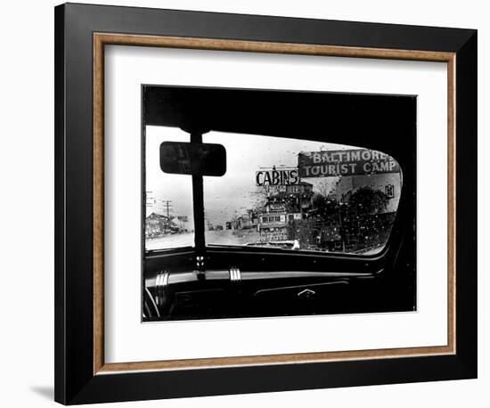 Baltimore Washington stretch of U.S. Highway is a clutter of signs through rain covered windshields-Margaret Bourke-White-Framed Photographic Print