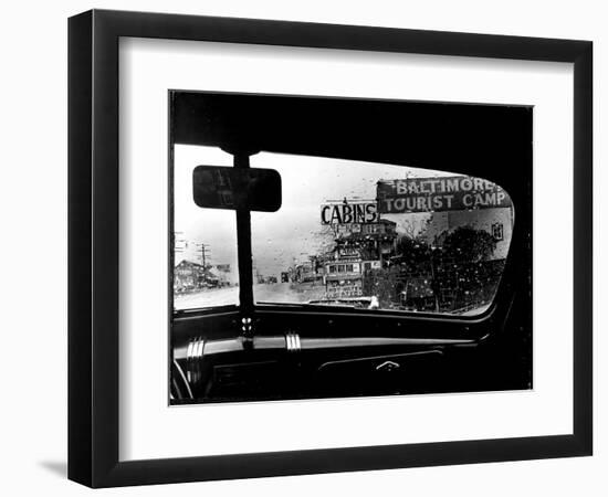 Baltimore Washington stretch of U.S. Highway is a clutter of signs through rain covered windshields-Margaret Bourke-White-Framed Photographic Print