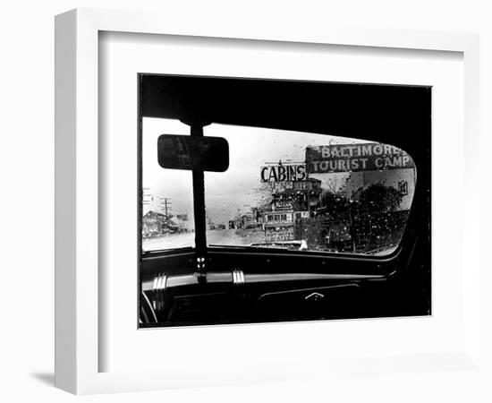 Baltimore Washington stretch of U.S. Highway is a clutter of signs through rain covered windshields-Margaret Bourke-White-Framed Photographic Print