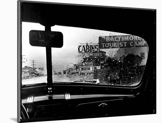 Baltimore Washington stretch of U.S. Highway is a clutter of signs through rain covered windshields-Margaret Bourke-White-Mounted Photographic Print