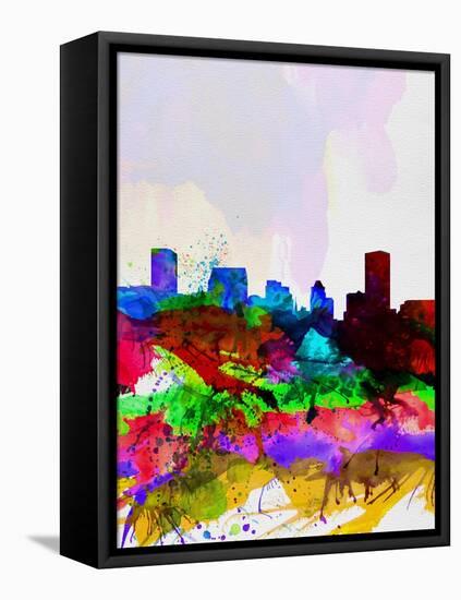 Baltimore Watercolor Skyline-NaxArt-Framed Stretched Canvas