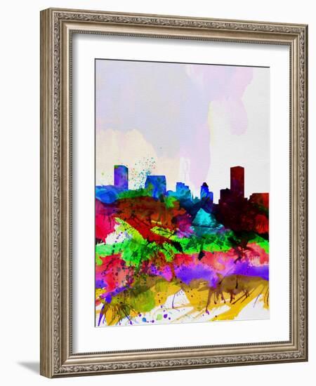 Baltimore Watercolor Skyline-NaxArt-Framed Art Print