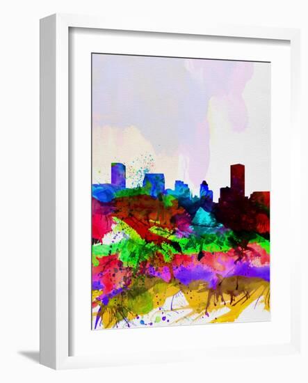 Baltimore Watercolor Skyline-NaxArt-Framed Art Print