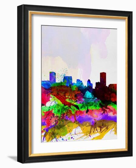 Baltimore Watercolor Skyline-NaxArt-Framed Art Print