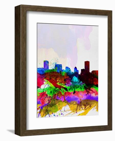 Baltimore Watercolor Skyline-NaxArt-Framed Art Print