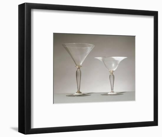 Baluster-Stemmed Glass Goblets, Italy, 16th Century-null-Framed Giclee Print