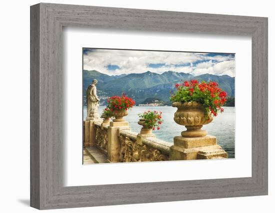 Balustrade With Lake View, Como, Italy-George Oze-Framed Photographic Print