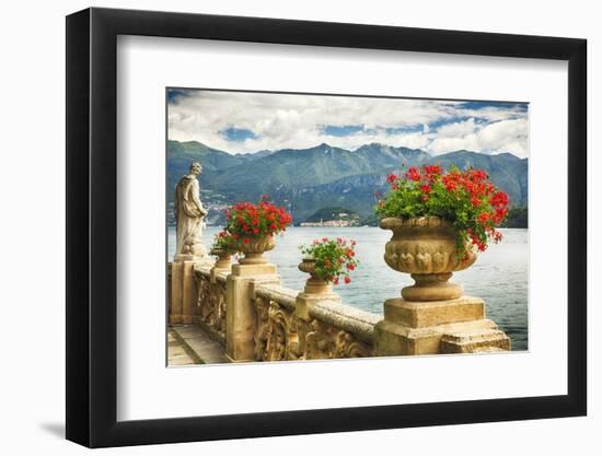 Balustrade With Lake View, Como, Italy-George Oze-Framed Photographic Print