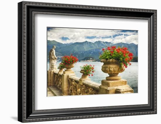 Balustrade With Lake View, Como, Italy-George Oze-Framed Photographic Print