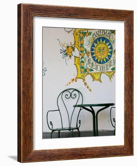 Bam Bar Cafe Detail, Taormina, Sicily, Italy-Walter Bibikow-Framed Photographic Print