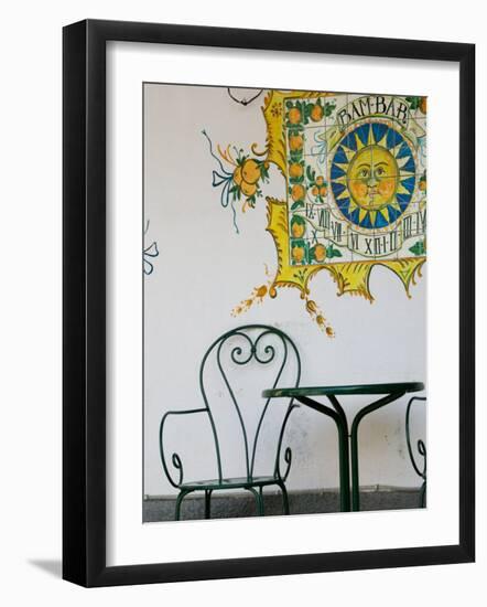 Bam Bar Cafe Detail, Taormina, Sicily, Italy-Walter Bibikow-Framed Photographic Print