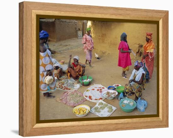 Bambara Women in the Market, Segoukoro, Segou, Mali, Africa-Bruno Morandi-Framed Premier Image Canvas