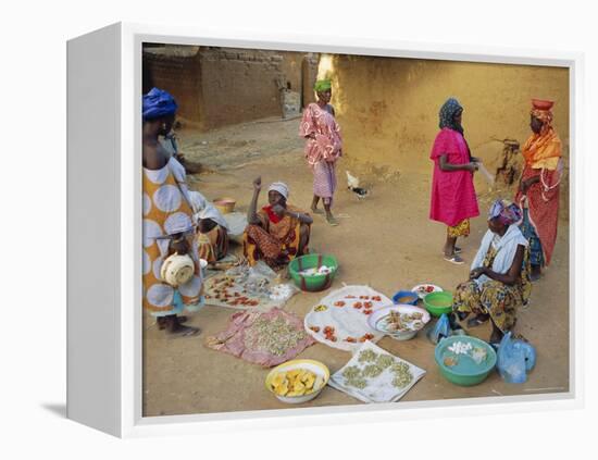 Bambara Women in the Market, Segoukoro, Segou, Mali, Africa-Bruno Morandi-Framed Premier Image Canvas