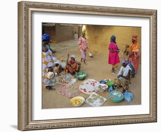 Bambara Women in the Market, Segoukoro, Segou, Mali, Africa-Bruno Morandi-Framed Photographic Print