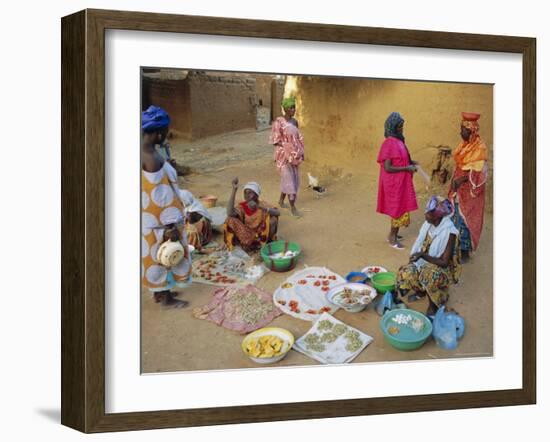 Bambara Women in the Market, Segoukoro, Segou, Mali, Africa-Bruno Morandi-Framed Photographic Print