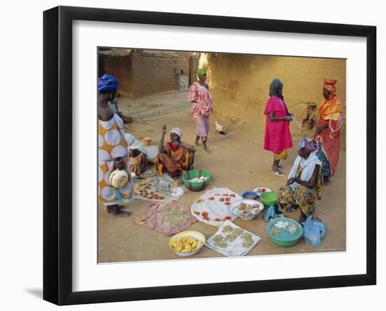 Bambara Women in the Market, Segoukoro, Segou, Mali, Africa-Bruno Morandi-Framed Photographic Print