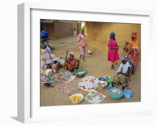 Bambara Women in the Market, Segoukoro, Segou, Mali, Africa-Bruno Morandi-Framed Photographic Print